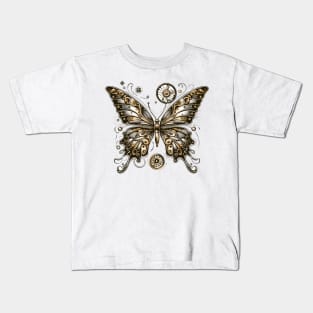 Geared-up Steampunk Butterfly Kids T-Shirt